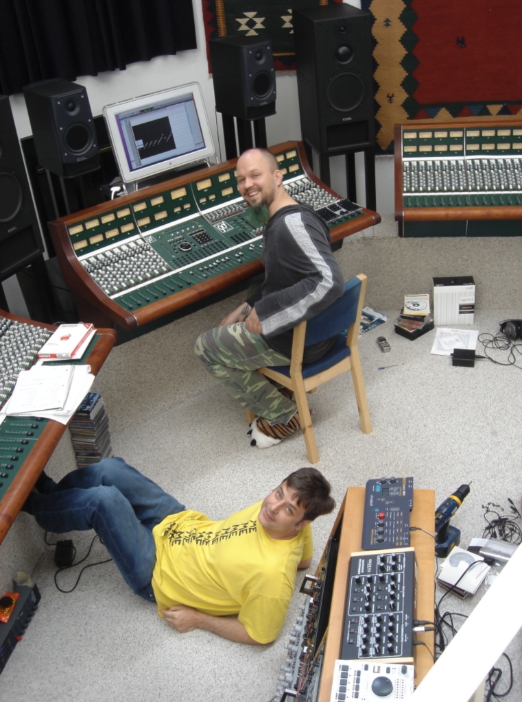 Working on original ADW soundtrack with Razor in his Silverlake studio 